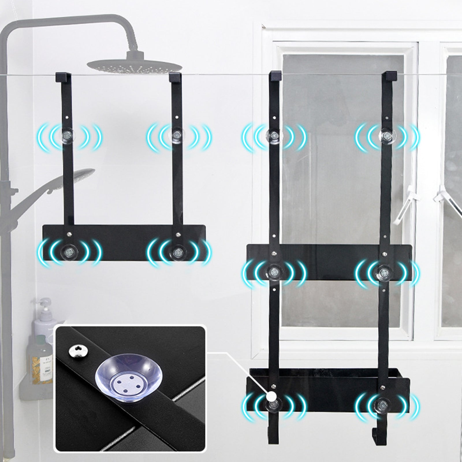 Drill Free Bathroom Door Hanging Basket Space Saving Organizer Shelf, Style A / Single Layer Drill Free Bathroom Door Hanging Basket Space Saving Organizer Shelf, Style A / Single Layer